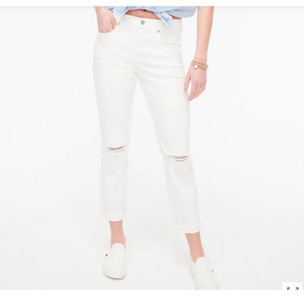 J. Crew Factory Slim Boyfriend White Jean Size 12